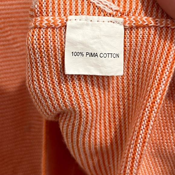 Robert Talbott Carmel Orange Pima Cotton Quarter Zip Sweater Sz. L - Picture 6 of 9